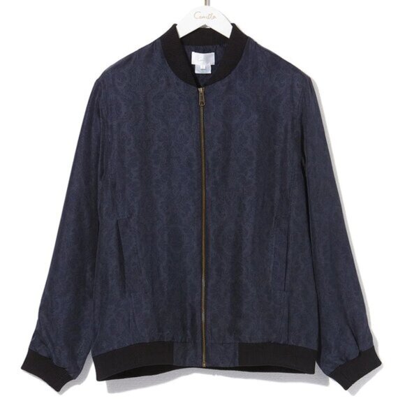 RARE! Camilla Midnight Meeting Mens Bomber Jacket Size Small b150e - Picture 6 of 11